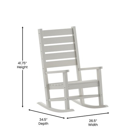 Flash Furniture White All-Weather Classic Outdoor Rocking Chair LE-HMP-2002-110-WT-GG